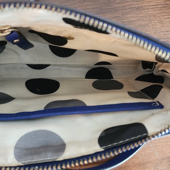 Kate Spade Janelle Cobalt Blue w/ Black Patent Leather Bow Crossbody - Picture 6 of 8